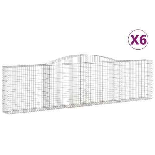 Paniers à gabions arqués 6 pcs 400x30x100/120 cm Fer galvanisé - Photo n°2; ?>