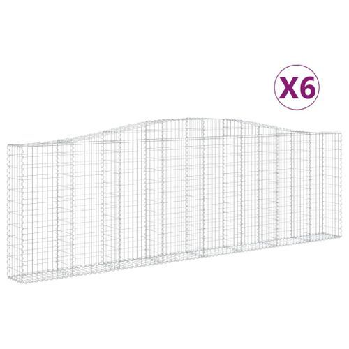 Paniers à gabions arqués 6 pcs 400x30x120/140 cm Fer galvanisé - Photo n°2; ?>