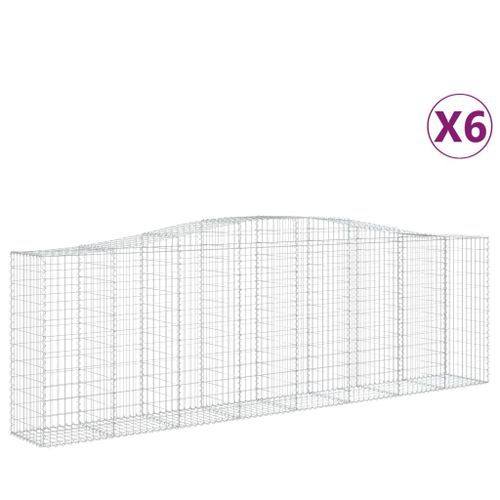 Paniers à gabions arqués 6 pcs 400x50x120/140 cm Fer galvanisé - Photo n°2; ?>