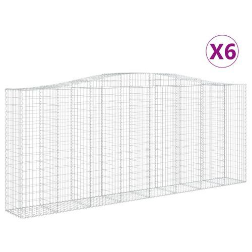 Paniers à gabions arqués 6 pcs 400x50x160/180 cm fer galvanisé - Photo n°2; ?>