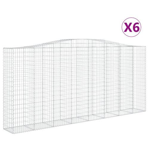 Paniers à gabions arqués 6 pcs 400x50x180/200 cm Fer galvanisé - Photo n°2; ?>