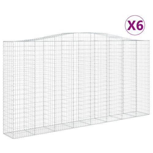 Paniers à gabions arqués 6 pcs 400x50x200/220 cm Fer galvanisé - Photo n°2; ?>