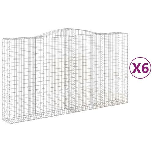 Paniers à gabions arqués 6 pcs 400x50x220/240 cm Fer galvanisé - Photo n°2; ?>