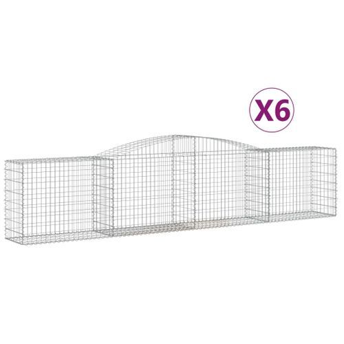 Paniers à gabions arqués 6 pcs 400x50x80/100 cm Fer galvanisé - Photo n°2; ?>