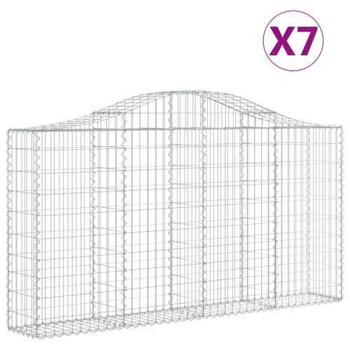 Paniers à gabions arqués 7 pcs 200x30x100/120 cm Fer galvanisé - Photo n°2; ?>