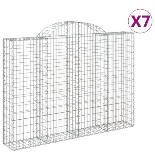 Paniers à gabions arqués 7 pcs 200x30x140/160 cm Fer galvanisé - Photo n°2; ?>