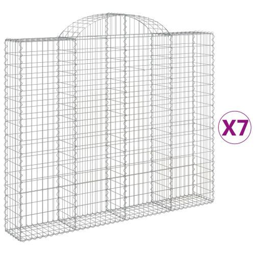 Paniers à gabions arqués 7 pcs 200x30x160/180 cm Fer galvanisé - Photo n°2; ?>