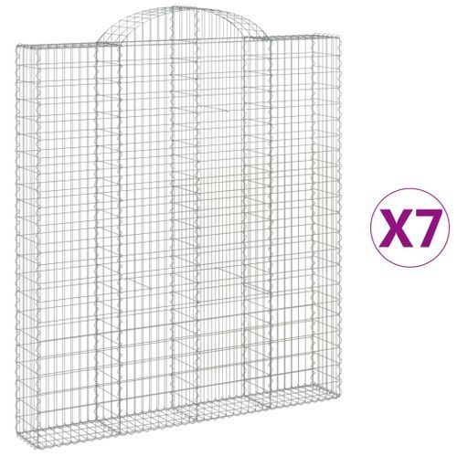 Paniers à gabions arqués 7 pcs 200x30x220/240 cm fer galvanisé - Photo n°2; ?>