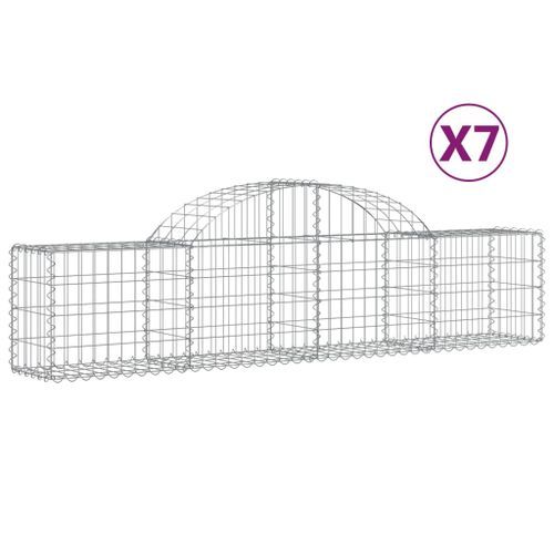 Paniers à gabions arqués 7 pcs 200x30x40/60 cm Fer galvanisé - Photo n°2; ?>