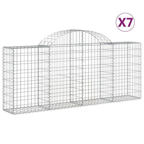 Paniers à gabions arqués 7 pcs 200x30x80/100 cm Fer galvanisé - Photo n°2; ?>