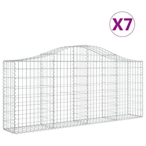 Paniers à gabions arqués 7 pcs 200x30x80/100 cm Fer galvanisé - Photo n°2; ?>