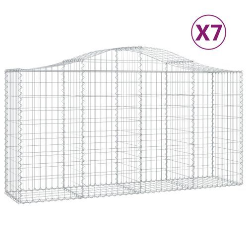 Paniers à gabions arqués 7 pcs 200x50x100/120 cm fer galvanisé - Photo n°2; ?>