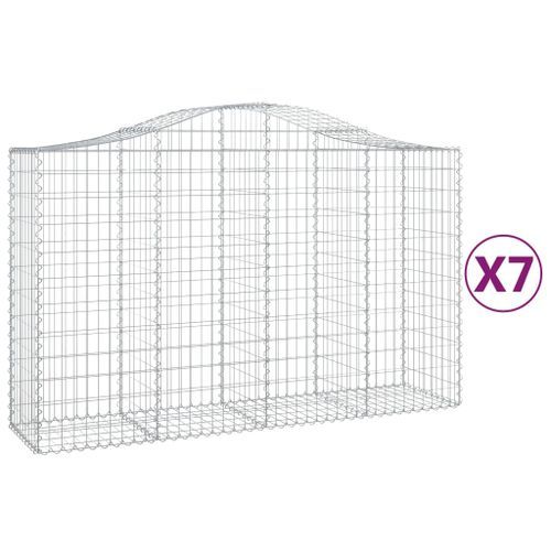 Paniers à gabions arqués 7 pcs 200x50x120/140 cm Fer galvanisé - Photo n°2; ?>