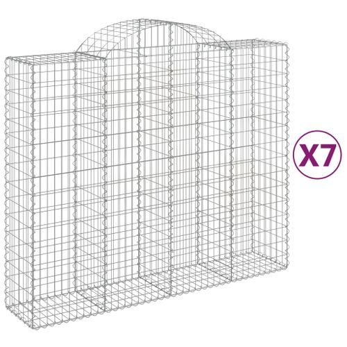 Paniers à gabions arqués 7 pcs 200x50x160/180 cm Fer galvanisé - Photo n°2; ?>