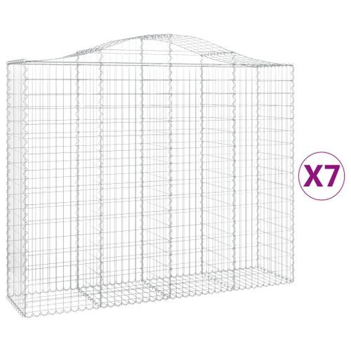 Paniers à gabions arqués 7 pcs 200x50x160/180 cm Fer galvanisé - Photo n°2; ?>