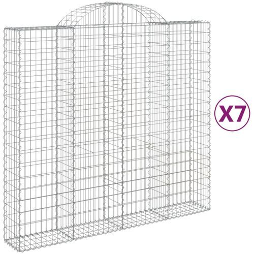 Paniers à gabions arqués 7 pcs 200x50x180/200 cm Fer galvanisé - Photo n°2; ?>