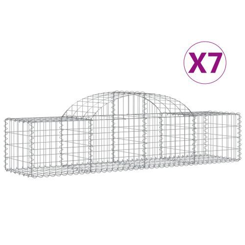 Paniers à gabions arqués 7 pcs 200x50x40/60 cm fer galvanisé - Photo n°2; ?>