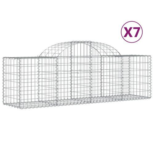 Paniers à gabions arqués 7 pcs 200x50x60/80 cm Fer galvanisé - Photo n°2; ?>