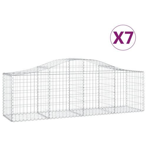 Paniers à gabions arqués 7 pcs 200x50x60/80 cm Fer galvanisé - Photo n°2; ?>