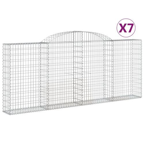 Paniers à gabions arqués 7 pcs 300x30x120/140 cm fer galvanisé - Photo n°2; ?>