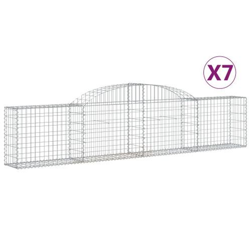 Paniers à gabions arqués 7 pcs 300x30x60/80 cm Fer galvanisé - Photo n°2; ?>