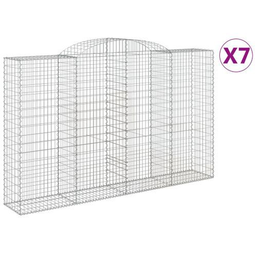 Paniers à gabions arqués 7 pcs 300x50x180/200 cm fer galvanisé - Photo n°2; ?>