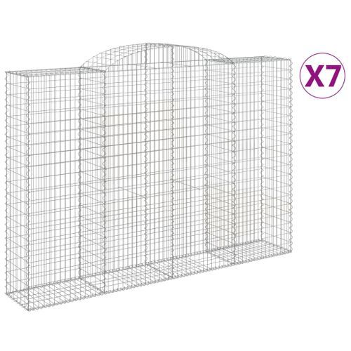 Paniers à gabions arqués 7 pcs 300x50x200/220 cm Fer galvanisé - Photo n°2; ?>