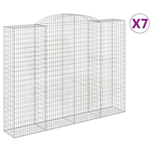 Paniers à gabions arqués 7 pcs 300x50x220/240 cm fer galvanisé - Photo n°2; ?>