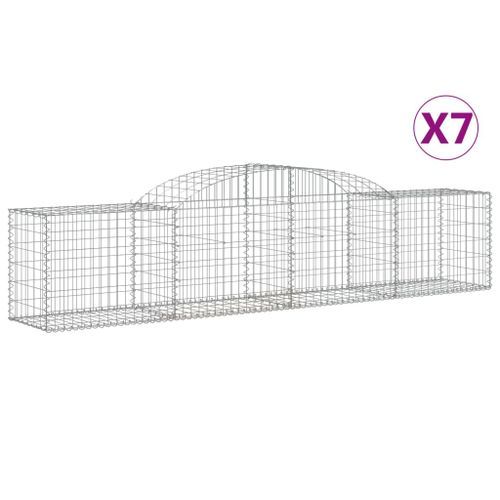 Paniers à gabions arqués 7 pcs 300x50x60/80 cm fer galvanisé - Photo n°2; ?>