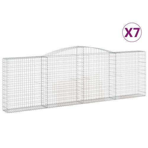 Paniers à gabions arqués 7 pcs 400x30x120/140 cm Fer galvanisé - Photo n°2; ?>