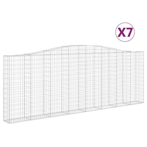 Paniers à gabions arqués 7 pcs 400x30x140/160 cm Fer galvanisé - Photo n°2; ?>