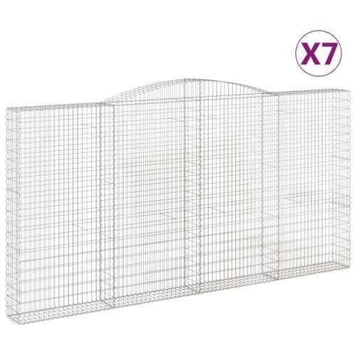 Paniers à gabions arqués 7 pcs 400x30x200/220 cm Fer galvanisé - Photo n°2; ?>