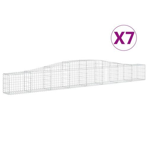 Paniers à gabions arqués 7 pcs 400x30x40/60 cm Fer galvanisé - Photo n°2; ?>