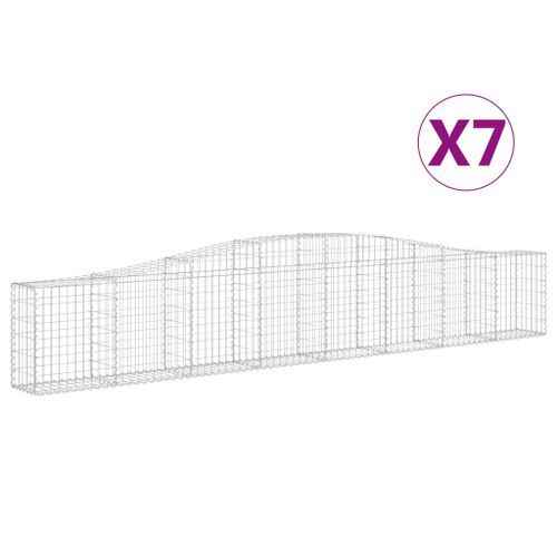 Paniers à gabions arqués 7 pcs 400x30x60/80 cm Fer galvanisé - Photo n°2; ?>