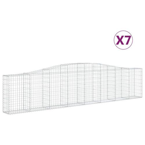 Paniers à gabions arqués 7 pcs 400x30x80/100 cm Fer galvanisé - Photo n°2; ?>