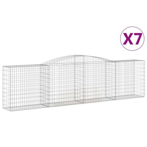 Paniers à gabions arqués 7 pcs 400x50x100/120 cm Fer galvanisé - Photo n°2; ?>