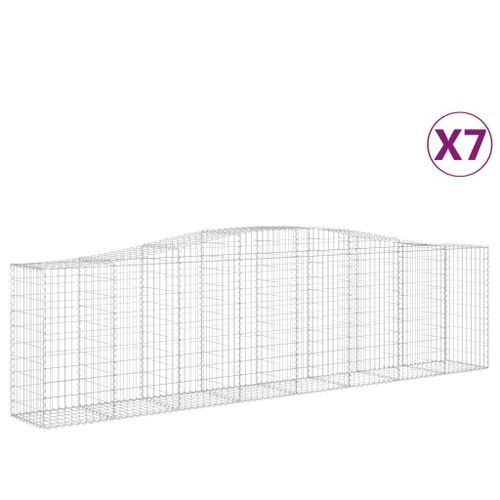 Paniers à gabions arqués 7 pcs 400x50x100/120 cm Fer galvanisé - Photo n°2; ?>