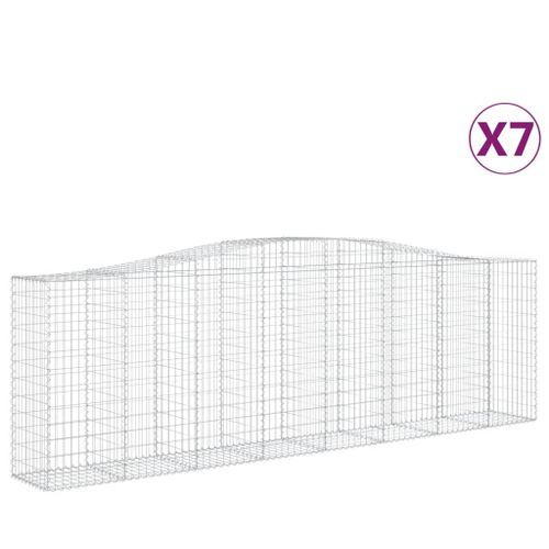 Paniers à gabions arqués 7 pcs 400x50x120/140 cm Fer galvanisé - Photo n°2; ?>