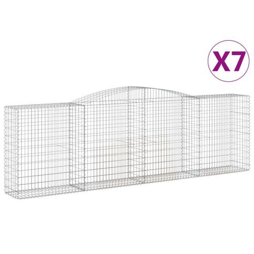 Paniers à gabions arqués 7 pcs 400x50x120/140 cm Fer galvanisé - Photo n°2; ?>