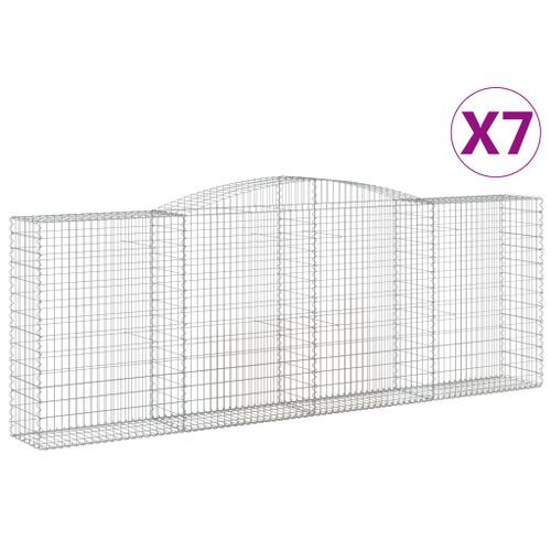 Paniers à gabions arqués 7 pcs 400x50x140/160 cm Fer galvanisé - Photo n°2; ?>