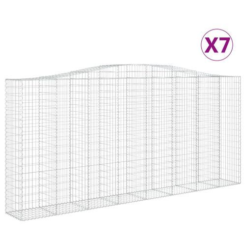 Paniers à gabions arqués 7 pcs 400x50x180/200 cm Fer galvanisé - Photo n°2; ?>