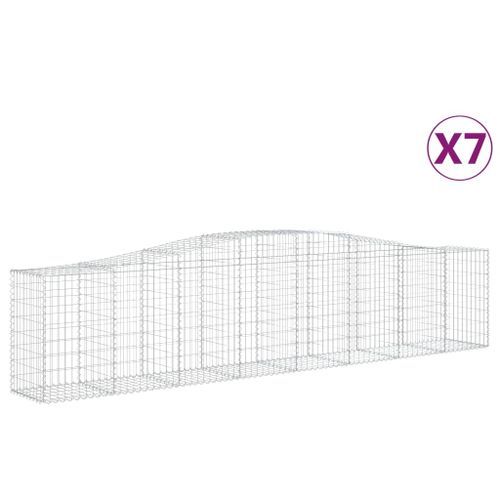 Paniers à gabions arqués 7 pcs 400x50x80/100 cm Fer galvanisé - Photo n°2; ?>