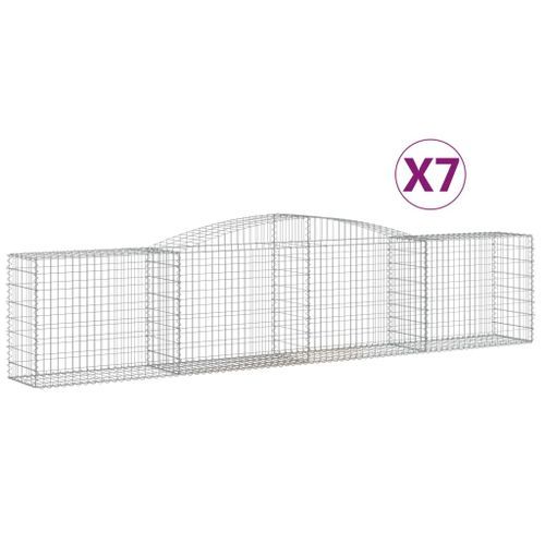 Paniers à gabions arqués 7 pcs 400x50x80/100 cm Fer galvanisé - Photo n°2; ?>