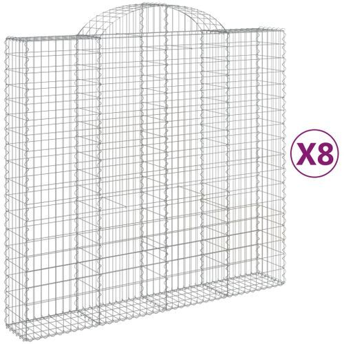 Paniers à gabions arqués 8 pcs 200x50x180/200 cm Fer galvanisé - Photo n°2; ?>