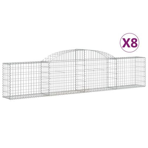 Paniers à gabions arqués 8 pcs 300x30x60/80 cm Fer galvanisé - Photo n°2; ?>