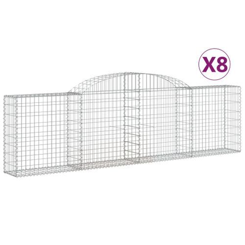 Paniers à gabions arqués 8 pcs 300x30x80/100 cm fer galvanisé - Photo n°2; ?>