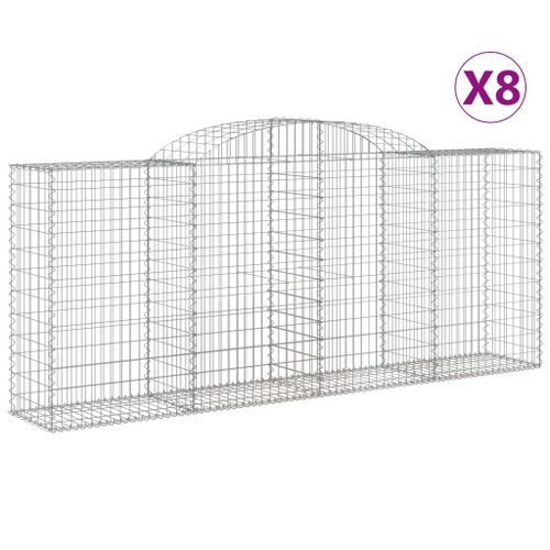 Paniers à gabions arqués 8 pcs 300x50x120/140 cm fer galvanisé - Photo n°2; ?>