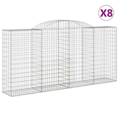 Paniers à gabions arqués 8 pcs 300x50x140/160 cm fer galvanisé - Photo n°2; ?>