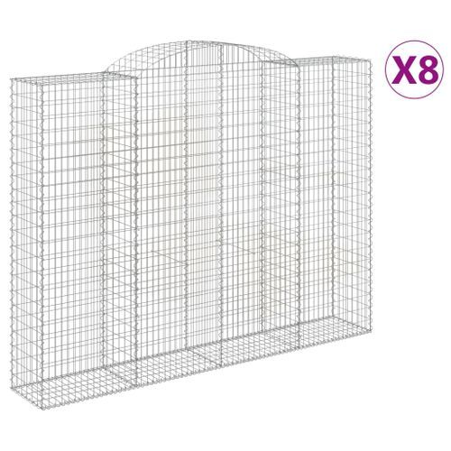 Paniers à gabions arqués 8 pcs 300x50x220/240 cm fer galvanisé - Photo n°2; ?>