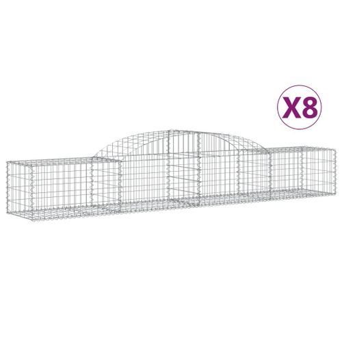 Paniers à gabions arqués 8 pcs 300x50x40/60 cm fer galvanisé - Photo n°2; ?>